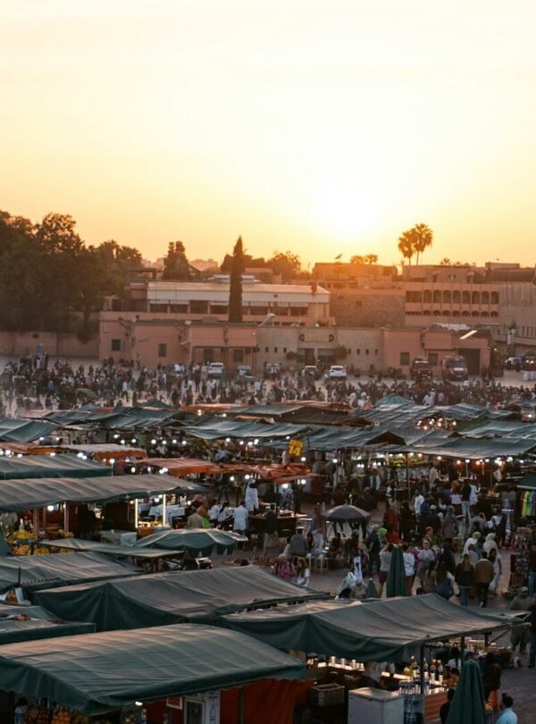 wide-angle photography of people gathering near outdoor during daytime