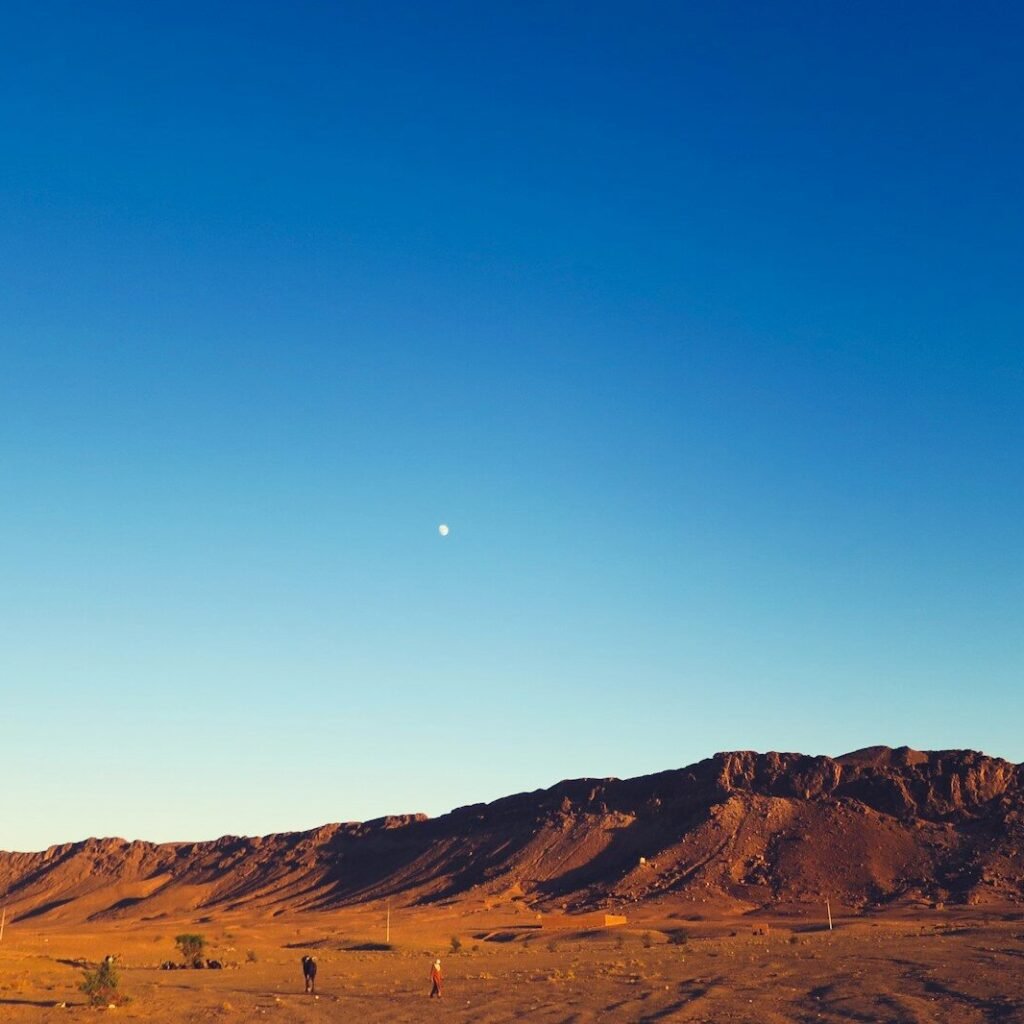 mountain during blue hour