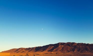 mountain during blue hour